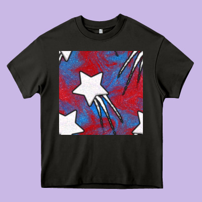 Glitter 4th Of July Seamless Pattern Heavy Core Tee Designed By Bundleandbundleshop