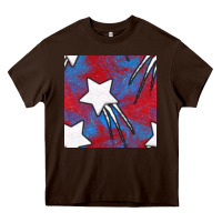 Chocolate Brown Glitter 4th Of July Seamless Pattern Heavy Core Tee - BundleAndBundleShop