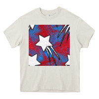Cream Glitter 4th Of July Seamless Pattern Heavy Core Tee - BundleAndBundleShop