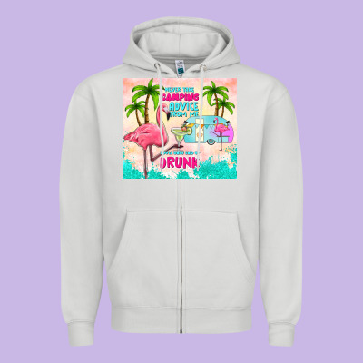 Never Take Camping Advice From Me Zipper Hoodie Designed By Tumblerdesignbyshophia