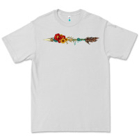 Dove Grey flowers and arrow with gemstone Premium Tee - Artiststas