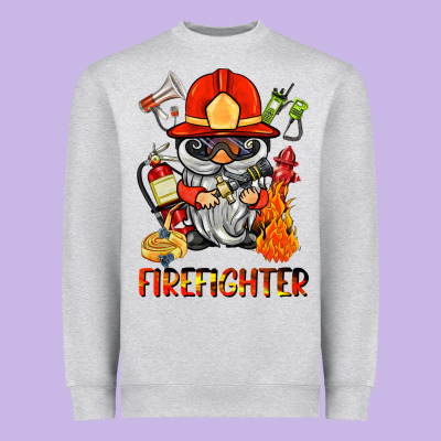 Firefighter Gnome Heavyweight Sweatshirt Designed By Barkaloodesign