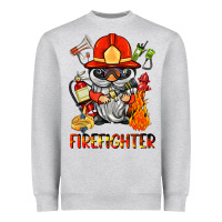 Heather Grey firefighter gnome Heavyweight Sweatshirt - BarkalooDesign