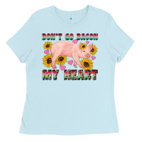 Baby Blue western don't go bacon my heart pig Ladies Tee - Artiststas