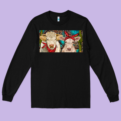 Charolais Bull And Calf Long Sleeve Tee Designed By Ranaportraitstore