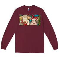 Burgundy Charolais bull and calf Long Sleeve Tee - RanaPortraitStore
