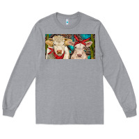 Heather Grey Charolais bull and calf Long Sleeve Tee - RanaPortraitStore