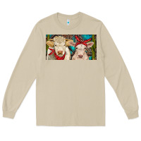 Mushroom Charolais bull and calf Long Sleeve Tee - RanaPortraitStore