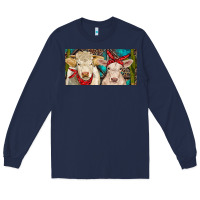 Navy Charolais bull and calf Long Sleeve Tee - RanaPortraitStore