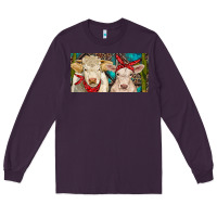 Plum Charolais bull and calf Long Sleeve Tee - RanaPortraitStore