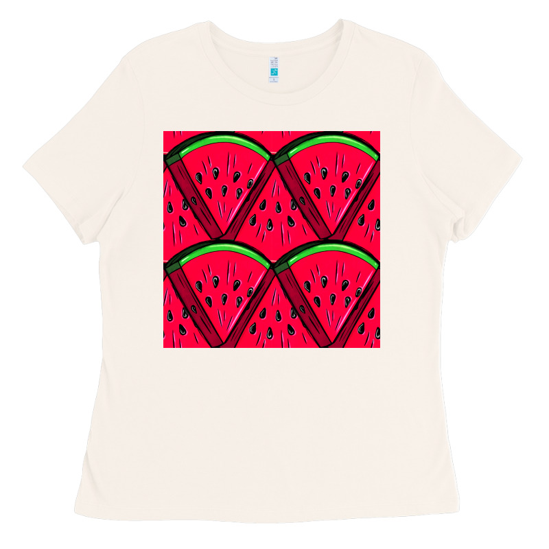 Watermelon Slices Seamless Pattern Ladies Tee by BundleAndBundleShop | Teevron