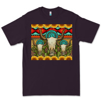 Plum bull skulls gemstones and cactus with leopard and aztec Premium Tee - Artiststas