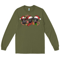 Army Green Christmas Black Angus Cows Long Sleeve Tee - LillyAllenDesigns