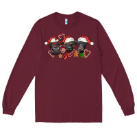 Burgundy Christmas Black Angus Cows Long Sleeve Tee - LillyAllenDesigns