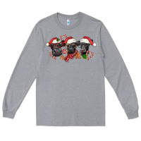 Heather Grey Christmas Black Angus Cows Long Sleeve Tee - LillyAllenDesigns