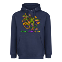 Navy mardi saurus rex olivia Heavyweight Hoodie - OliviaCreatesArt