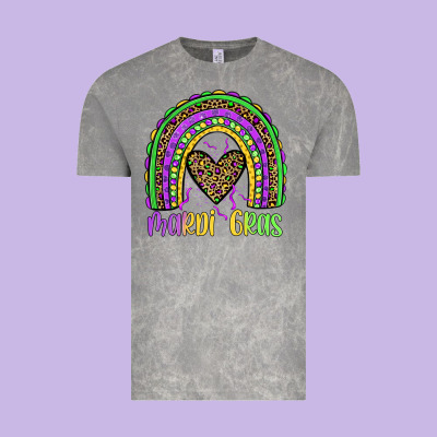 Mardi Gras Rainbow Vintage Tee Designed By Jahusdesignshop