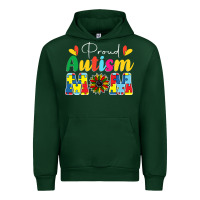 Forest Green Proud Autism Mom sunflower Urban Hoodie - CowhideDigitalArt