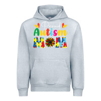 Heather Grey Proud Autism Mom sunflower Urban Hoodie - CowhideDigitalArt