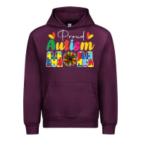 Mauve Wine Proud Autism Mom sunflower Urban Hoodie - CowhideDigitalArt