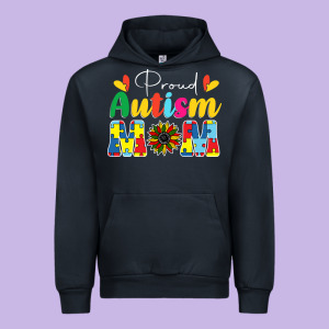 Proud Autism Mom Sunflower Urban Hoodie Designed By Cowhidedigitalart