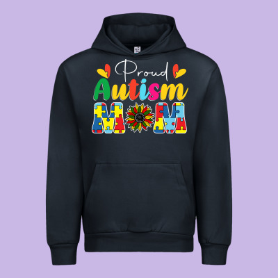 Proud Autism Mom Sunflower Urban Hoodie Designed By Cowhidedigitalart
