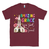 Burgundy amazing grace how sweet the sound Classic Tee - MaliasSmallBusiness
