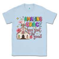 Dusty Blue amazing grace how sweet the sound Classic Tee - MaliasSmallBusiness