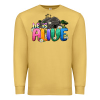 Antique Gold Easter Day He is alive Premium Sweatshirt - OliviaCreatesArt