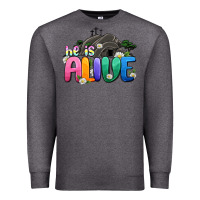 Charcoal Heather Easter Day He is alive Premium Sweatshirt - OliviaCreatesArt