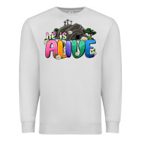 Dove Grey Easter Day He is alive Premium Sweatshirt - OliviaCreatesArt
