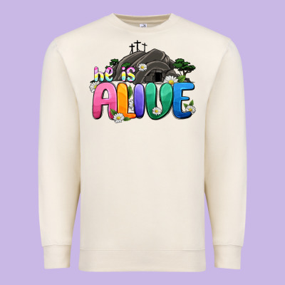 Easter Day He Is Alive Premium Sweatshirt Designed By Oliviacreatesart
