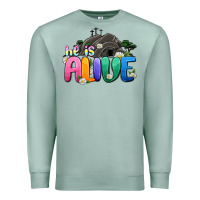 Seafoam Easter Day He is alive Premium Sweatshirt - OliviaCreatesArt