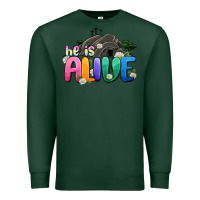 Sports Green Easter Day He is alive Premium Sweatshirt - OliviaCreatesArt