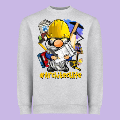 Architect Life Gnome Heavyweight Sweatshirt Designed By Barkaloodesign