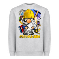 Heather Grey Architect life gnome Heavyweight Sweatshirt - BarkalooDesign