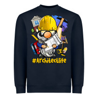 Navy Architect life gnome Heavyweight Sweatshirt - BarkalooDesign