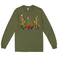 Army Green Christmas Cactus Long Sleeve Tee - LillyAllenDesigns