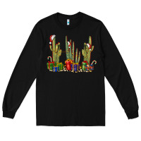 Black Christmas Cactus Long Sleeve Tee - LillyAllenDesigns