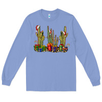 Colony Blue Christmas Cactus Long Sleeve Tee - LillyAllenDesigns