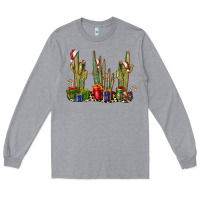 Heather Grey Christmas Cactus Long Sleeve Tee - LillyAllenDesigns