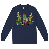 Navy Christmas Cactus Long Sleeve Tee - LillyAllenDesigns