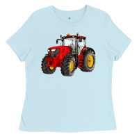 Baby Blue western farm tractor red Ladies Tee - Artiststas