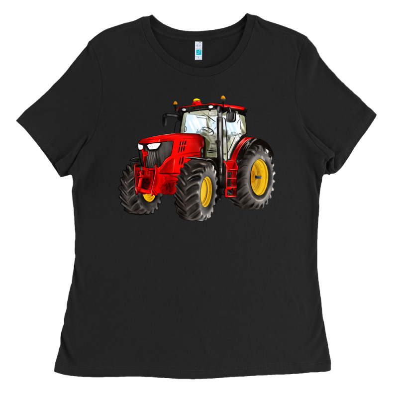 Western Farm Tractor Red Ladies Tee by Artiststas | Teevron