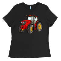 Black western farm tractor red Ladies Tee - Artiststas