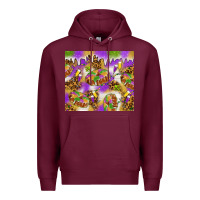 Burgundy Mardi Gras with king cake tumbler Premium Hoodie - HowdyJamesFarm
