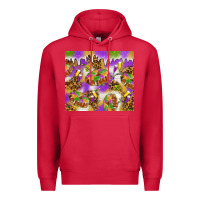 Cardinal Mardi Gras with king cake tumbler Premium Hoodie - HowdyJamesFarm