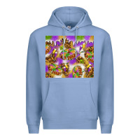 Colony Blue Mardi Gras with king cake tumbler Premium Hoodie - HowdyJamesFarm