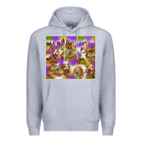 Heather Grey Mardi Gras with king cake tumbler Premium Hoodie - HowdyJamesFarm