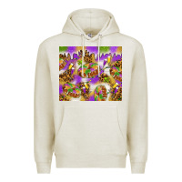 Oatmeal Heather Mardi Gras with king cake tumbler Premium Hoodie - HowdyJamesFarm